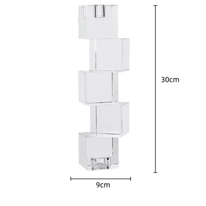 DecorBites™ Geometric Crystal Glass Candle Holder - Home Decor Accent