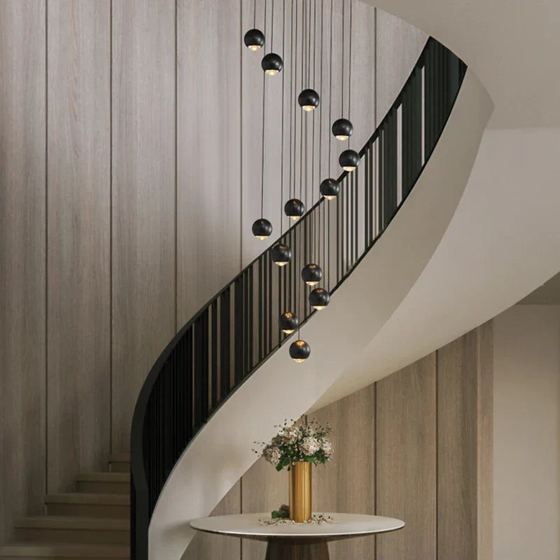 DecorBites™ Globe Lens Metal Chandelier for Living Room Kitchen Bedroom Cafe Staircase Villa
