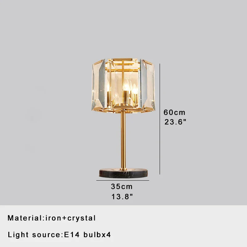 DecorBites™ Crystal Bar Table Lamp Luxury Dimmable 2700K Desk Light Elegant Home Decor