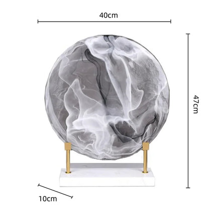 DecorBites™ Geometric Disk Marble Clear Glass Cake Craft Home Decor Figurines