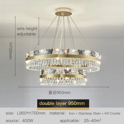 DecorBites™ Crystal Butterfly Living Room Lamp: Luxury Postmodern Dining Room Lighting