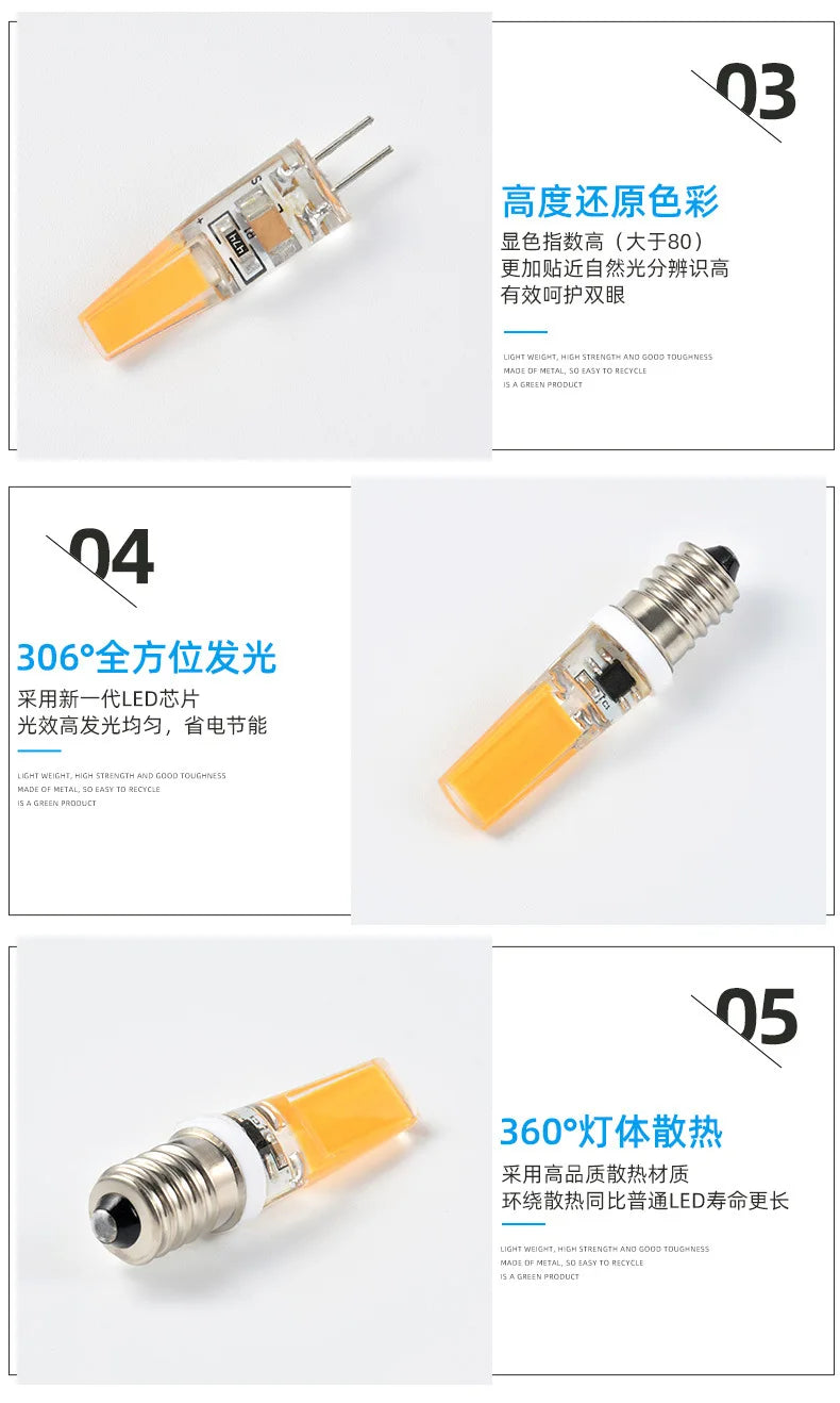 DecorBites™ G9 LED Glass Bulb 6W-15W 220V COB Light for Constant Power Lighting