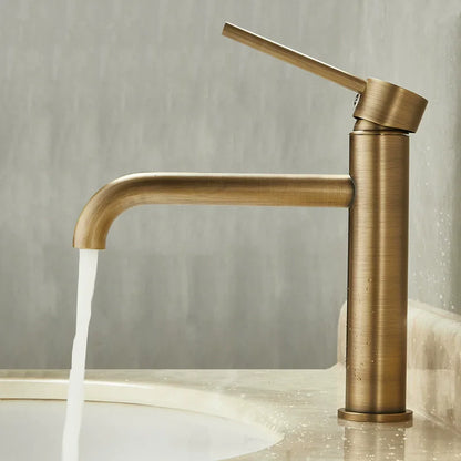 Tuqiu Antique Bathroom Faucet Brass Basin Faucet Sink Faucet Cold & Hot Water Mixer Sink Tap  Deck Mounted  Lavotory Faucet Tap
