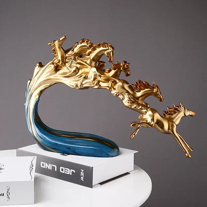 DecorBites™ Galloping Horse Luxury Sculpture: Elegant Decor for Office, Living Room & Store.