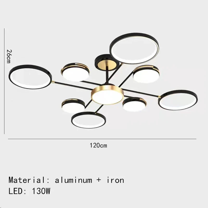 Minimalist Gold Black Chandelier