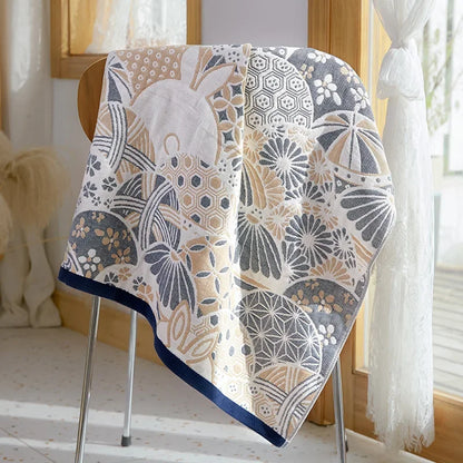 DecorBites™ Cotton Gauze Bath Towel - Large Cartoon Towel 70x140cm
