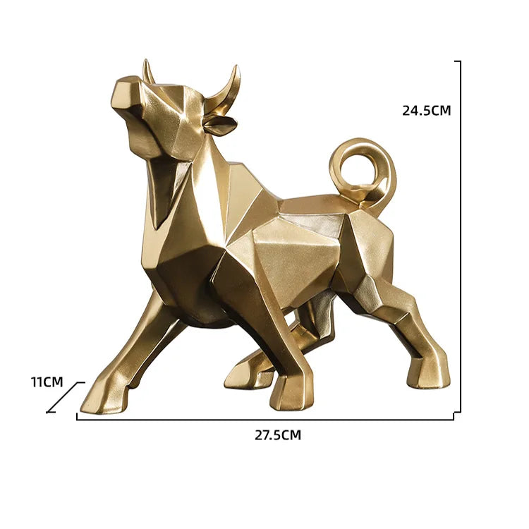 DecorBites™ Geometric Bison Sculpture Resin Home Office Modern Decor Tabletop Figurine