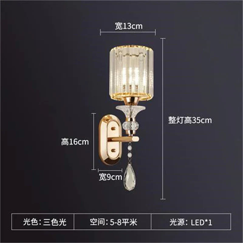 DecorBites™ Crystal LED Wall Lamp for Home Decor - Modern Sconce Light Fixture for Living Room & Bedroom