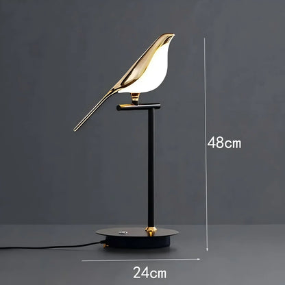 Modern Magpie Bird Pendant Light in Iron Finish