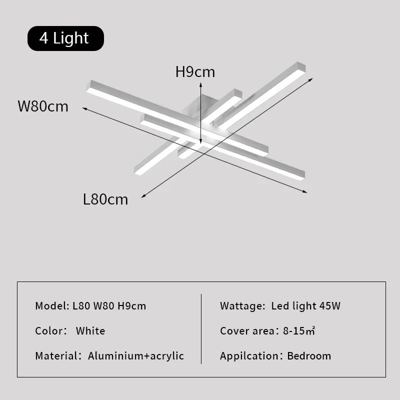 DecorBites™ Linear LED Ceiling Lamp for Living Room Bedroom Lighting Fixtures