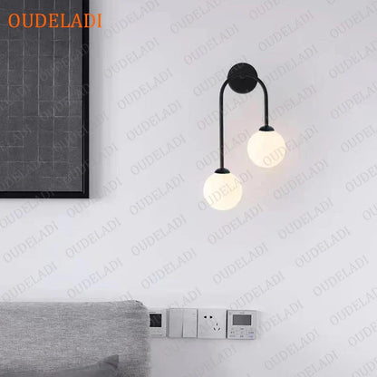DecorBites™ Glass Ball LED Wall Lamp for Modern Living Room Decor