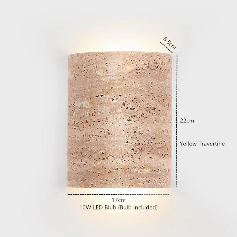 Travertine Glass Wall Light