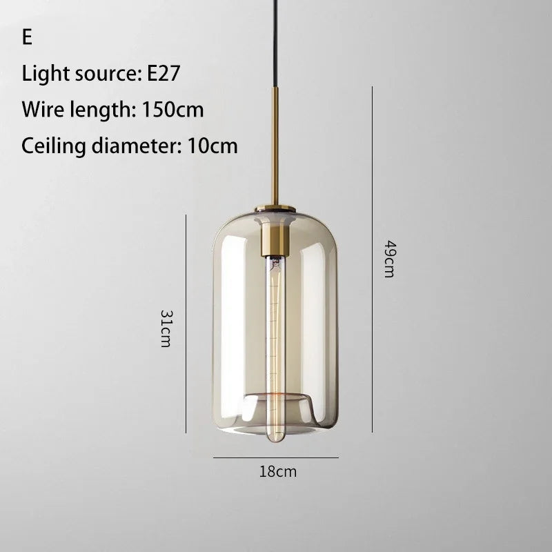 Glass Industrial Pendant Light
