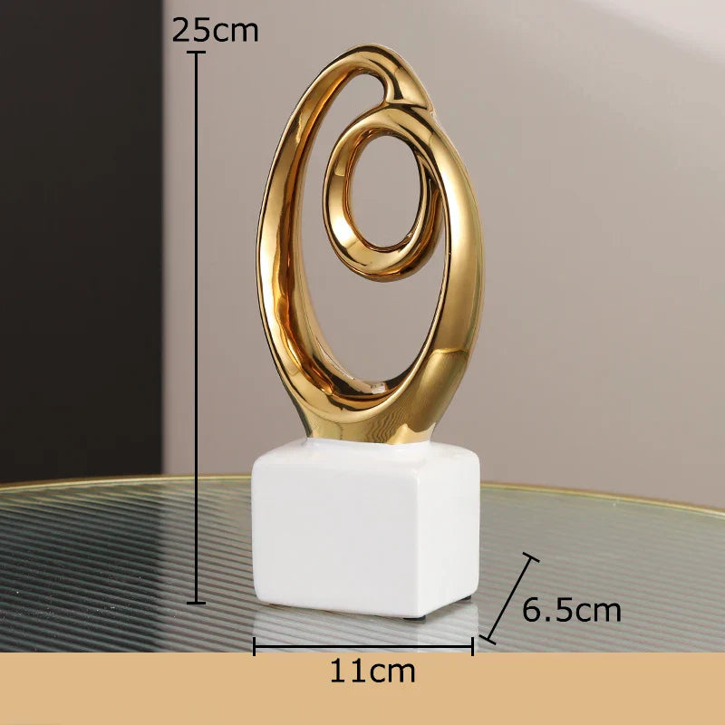 Gold Abstract Ceramic Sculpture
