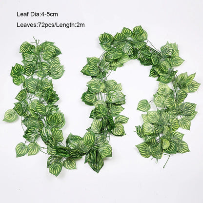 DecorBites™ Ivy Green Fake Leaves Garland Vine Wall Decoration Artificial Plants