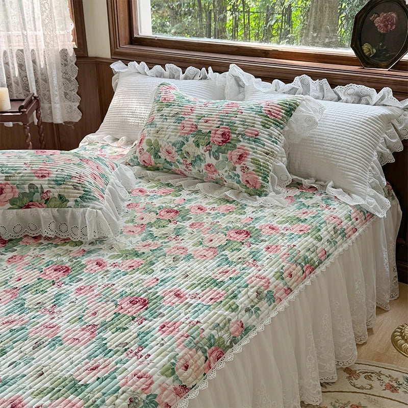 Cotton Ruffles Bed Skirt Set