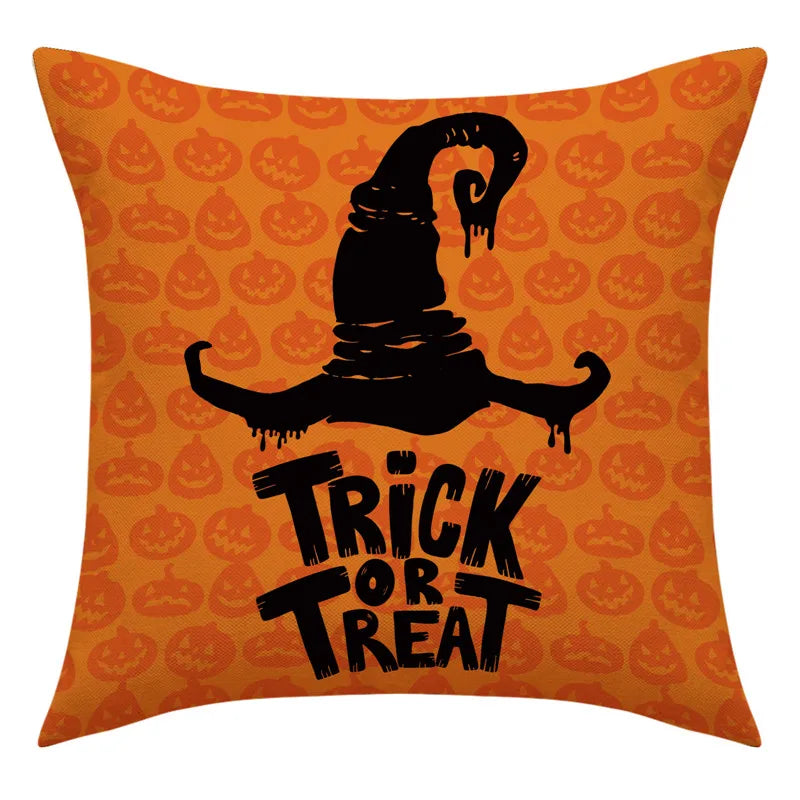 Pumpkin Witch Print Pillowcase