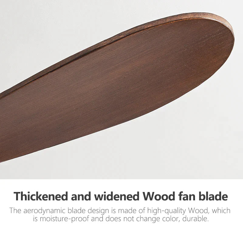 DecorBites™ 52" Low Floor Fan Lights Wood Blade Remote Control Ceiling Fan Strong Winds
