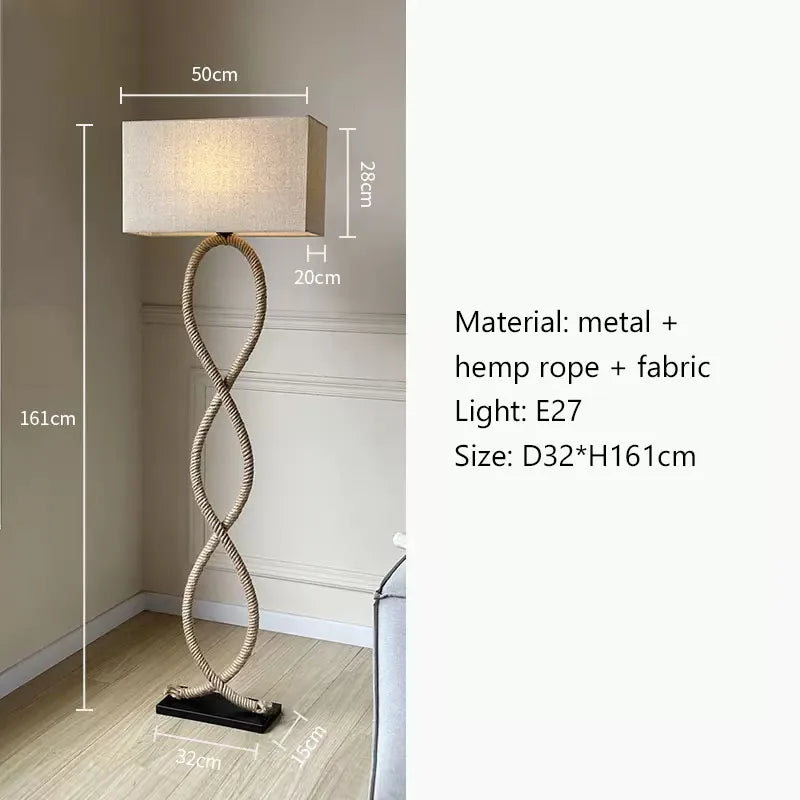 Rattan Fabric Floor Lamp