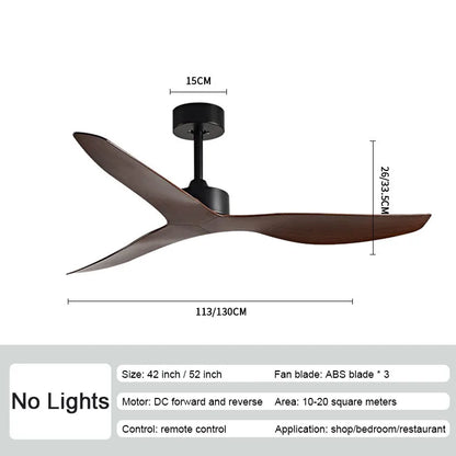 DecorBites™ Industrial Wind Ceiling Fan ABS Blades Remote Control Silent Operation.