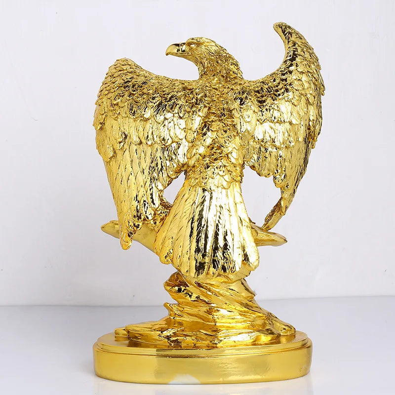 Gold Resin Eagle Statue