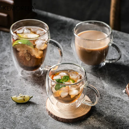 DecorBites™ Double-Walled Transparent Glass Cup - Versatile Drinkware for Any Occasion