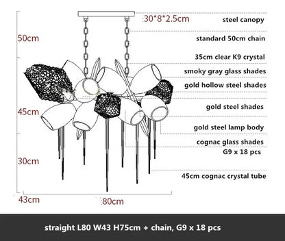 DecorBites™ Crystal Duplex Chandelier - Modern Designer Living Room Lighting