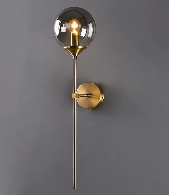 DecorBites™ Golden Glass Ball Wall Lamp: Modern Nordic Style Bedside & Living Room Lighting