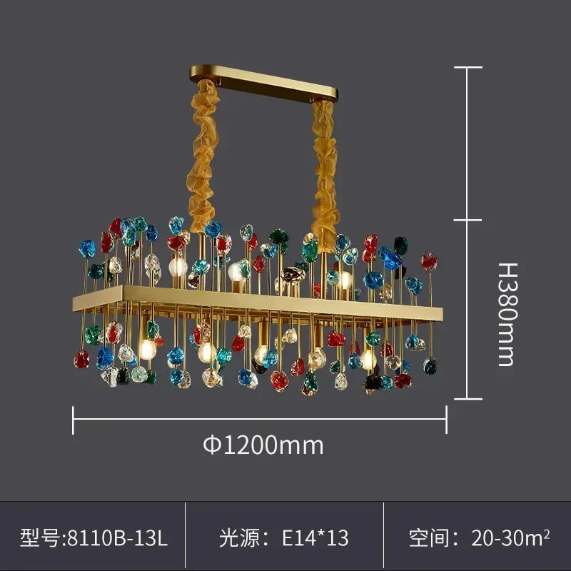 DecorBites™ Colorful Crystal Chandelier LED Dining Room Lighting