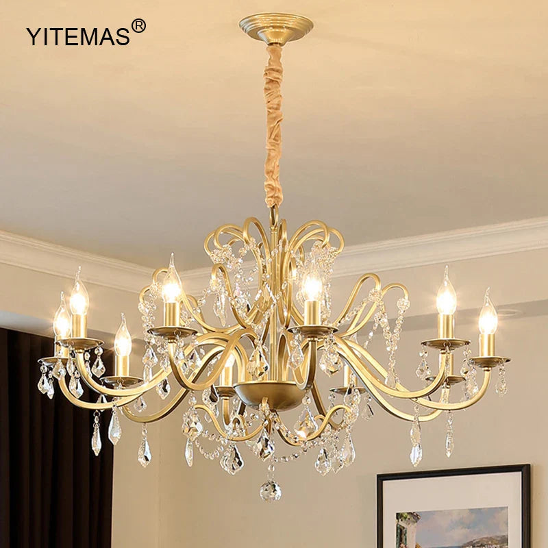 Gold Crystal Shade Chandelier