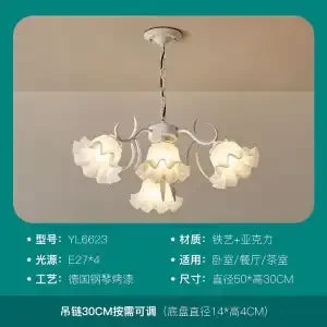 DecorBites™ LED Flower Chandelier: French Retro Style for Bedroom, Living Room, Restaurant