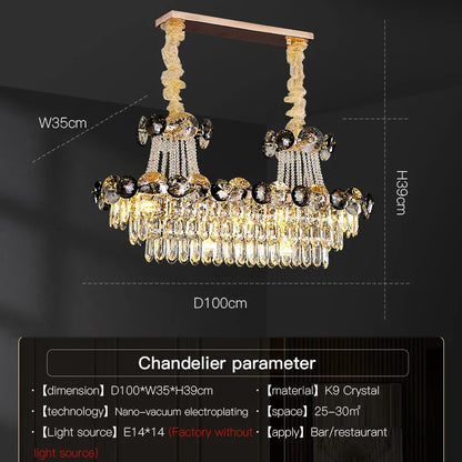 DecorBites™ Crystal Chandelier: Modern Nordic Luxury for Living Room, Dining Room, Bedroom