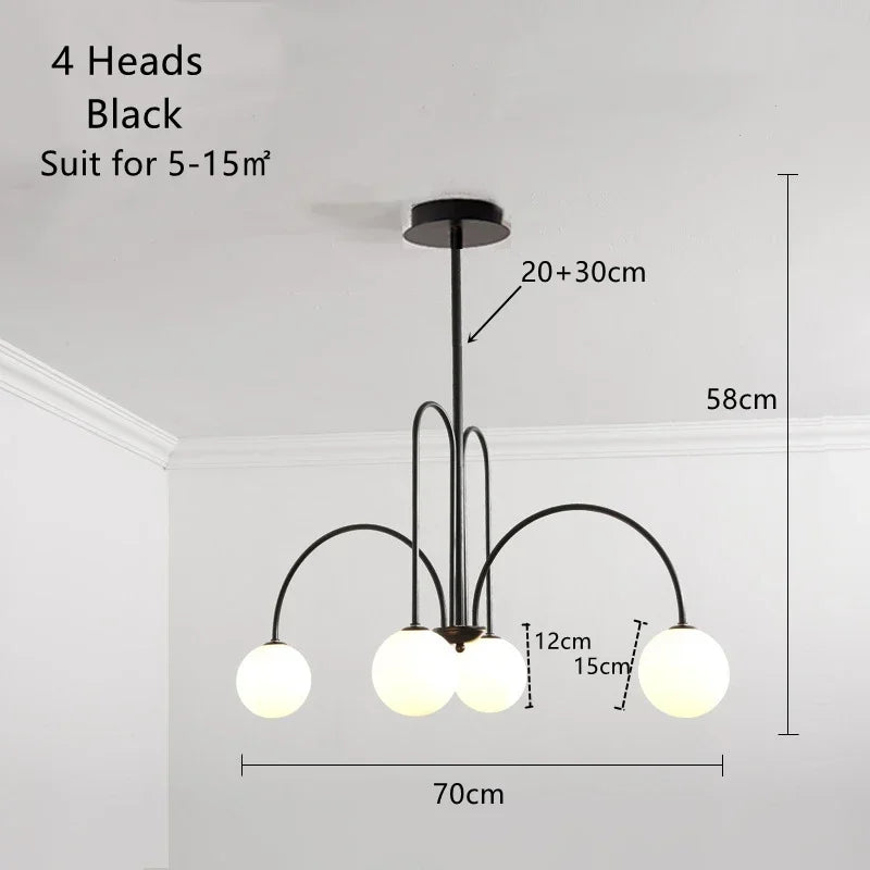 DecorBites™ Glass Ball LED Chandelier for Indoor Decor Lighting