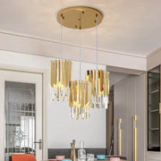 Gold Crystal LED Chandelier K9 3-Head Dia20cm