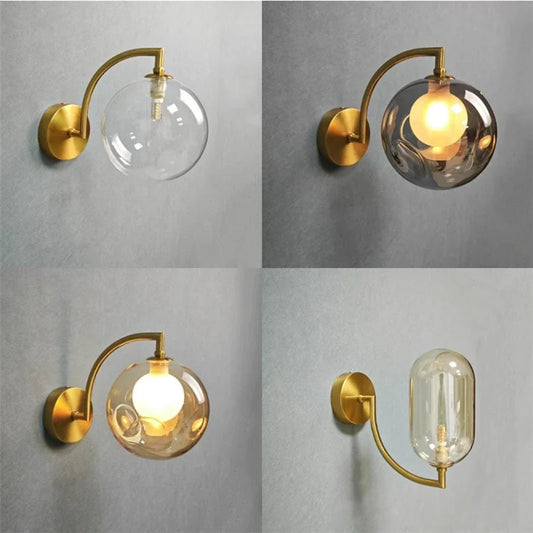 DecorBites™ Glass Ball LED Wall Sconce for Living Bedroom Dining Kitchen - Minimalist Design