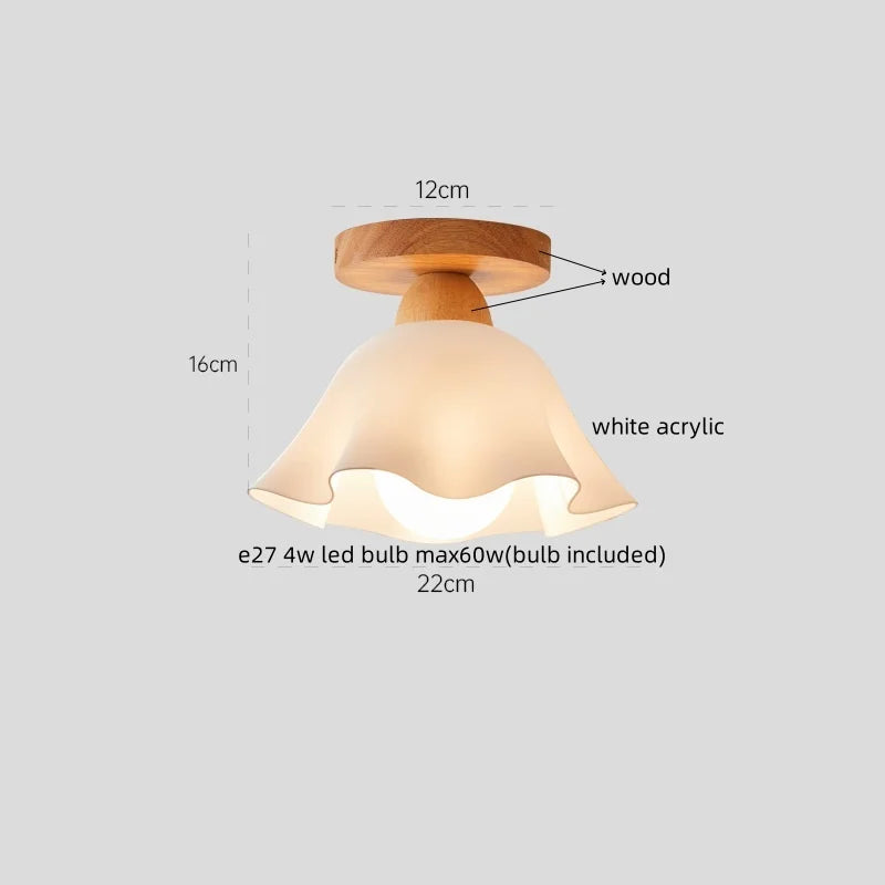 DecorBites™ Cotton Shape LED Ceiling Lamp - Cream. Nordic Style, Hallway Balcony Porch Light.