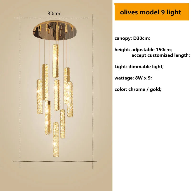 Gold Chrome Crystal Pendant