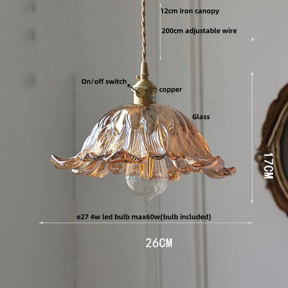 DecorBites™ Green Glass LED Pendant Light: Nordic Modern Hanging Lamp for Bedroom Dining Room