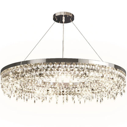 DecorBites™ Crystal Circle LED Chandelier for Modern Luxury Living Room Decor