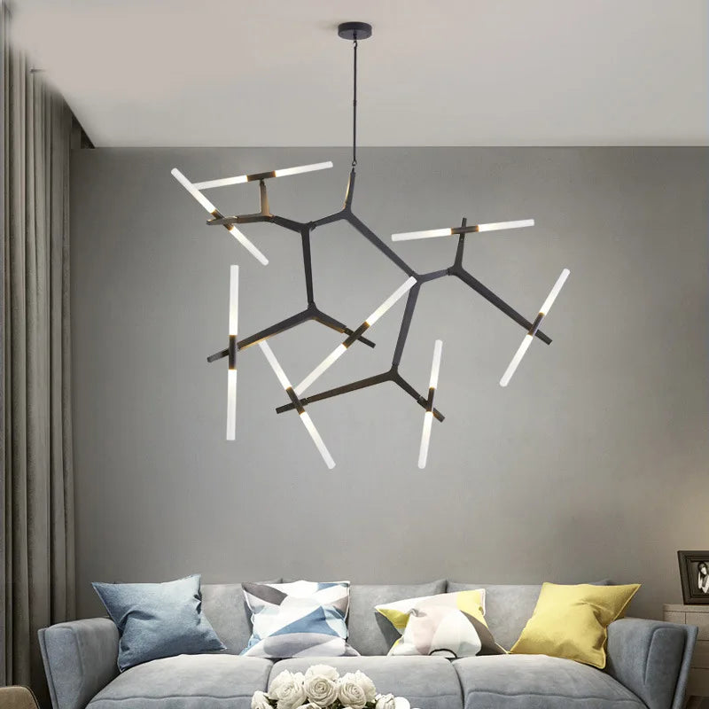 Black Gold LED Pendant 16-Head Dual-Tone