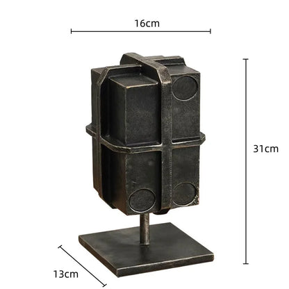 DecorBites™ Geometric Block Binding Box Bronzer Sculpture - Home Decor Figurine Craft