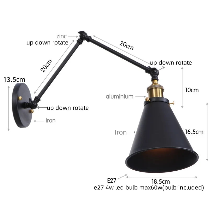 Brass Long Arm Lamp