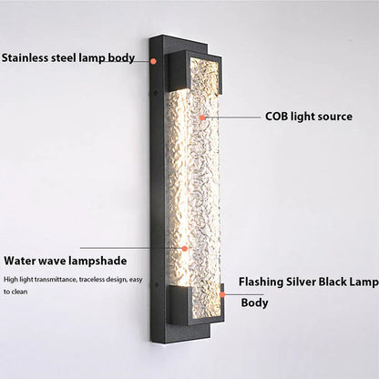 DecorBites™ Dimmable LED Stainless Steel Outdoor Wall Sconce for Villa Garage Garden Courtyard