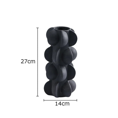 DecorBites™ Geometric Spiral Resin Vase - Black and White Flower Vase for Home Decor