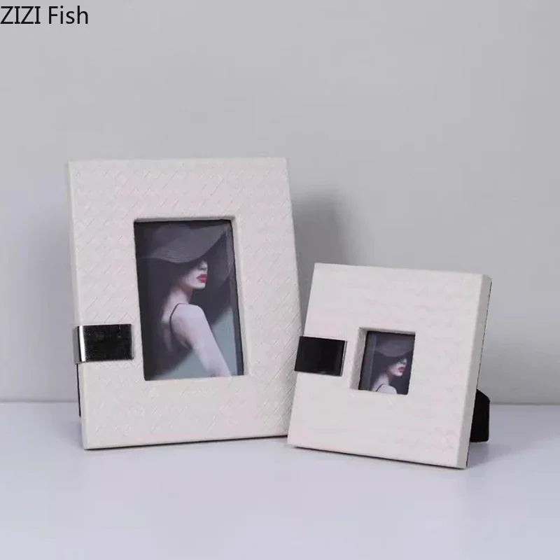 Leather Modern Photo Frame Set-A Desk Style