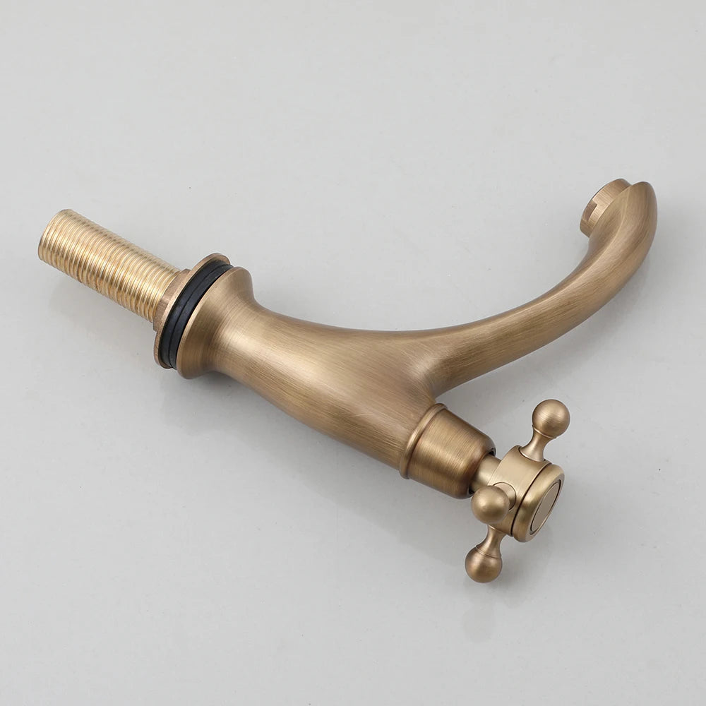 Torayvino Bathroom Faucet Basin Single Lever Faucet Deck Mounted Washbasin Torneira Bathtub Sink Only Cold Water Tap Nozzle