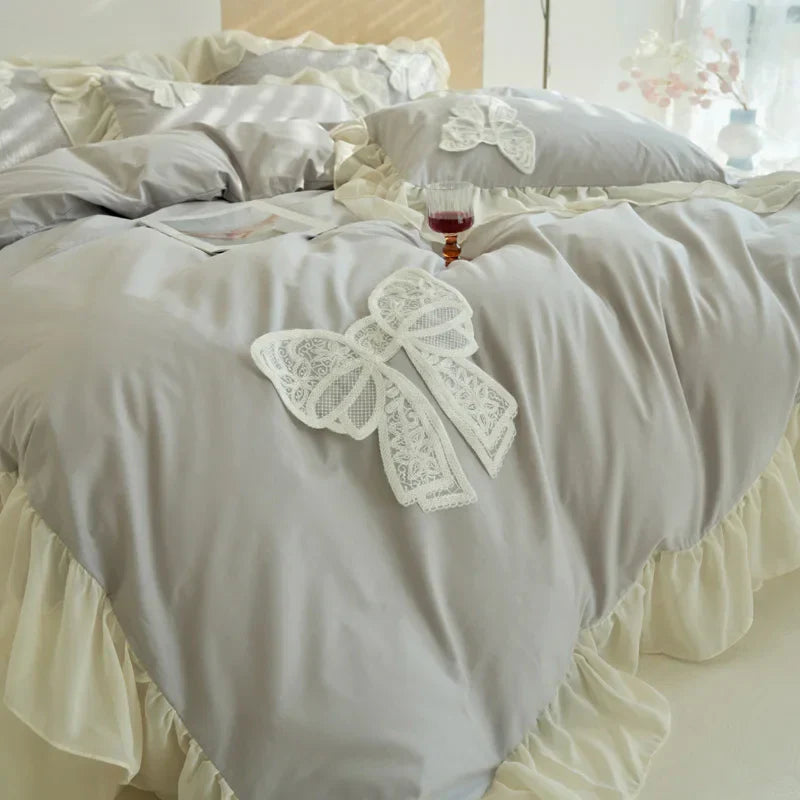 Lace Bow Duvet Cover