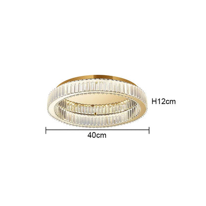DecorBites™ Crystal Circle Ceiling Chandelier: Modern LED Indoor Lighting for Living Room, Bedroom & Study
