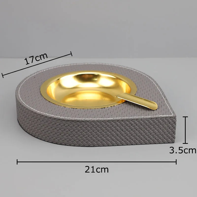 Metal Leather Desktop Ashtray