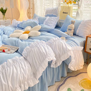 Solid Cotton Lace Bedding